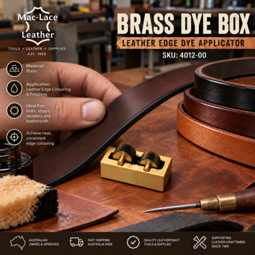 Brass Dye Box leather edge dye applicator for belts and straps
