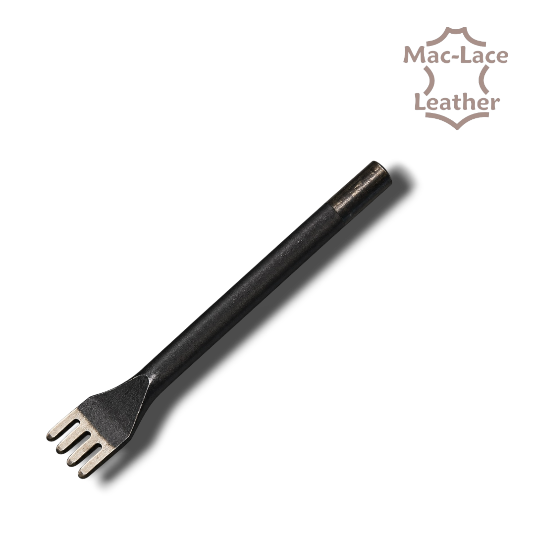 4 prong stitching chisel with 2.5mm wide prongs for leather hand stitching
