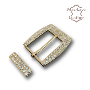 32mm Buckle Keeper Gold with Rhinestones