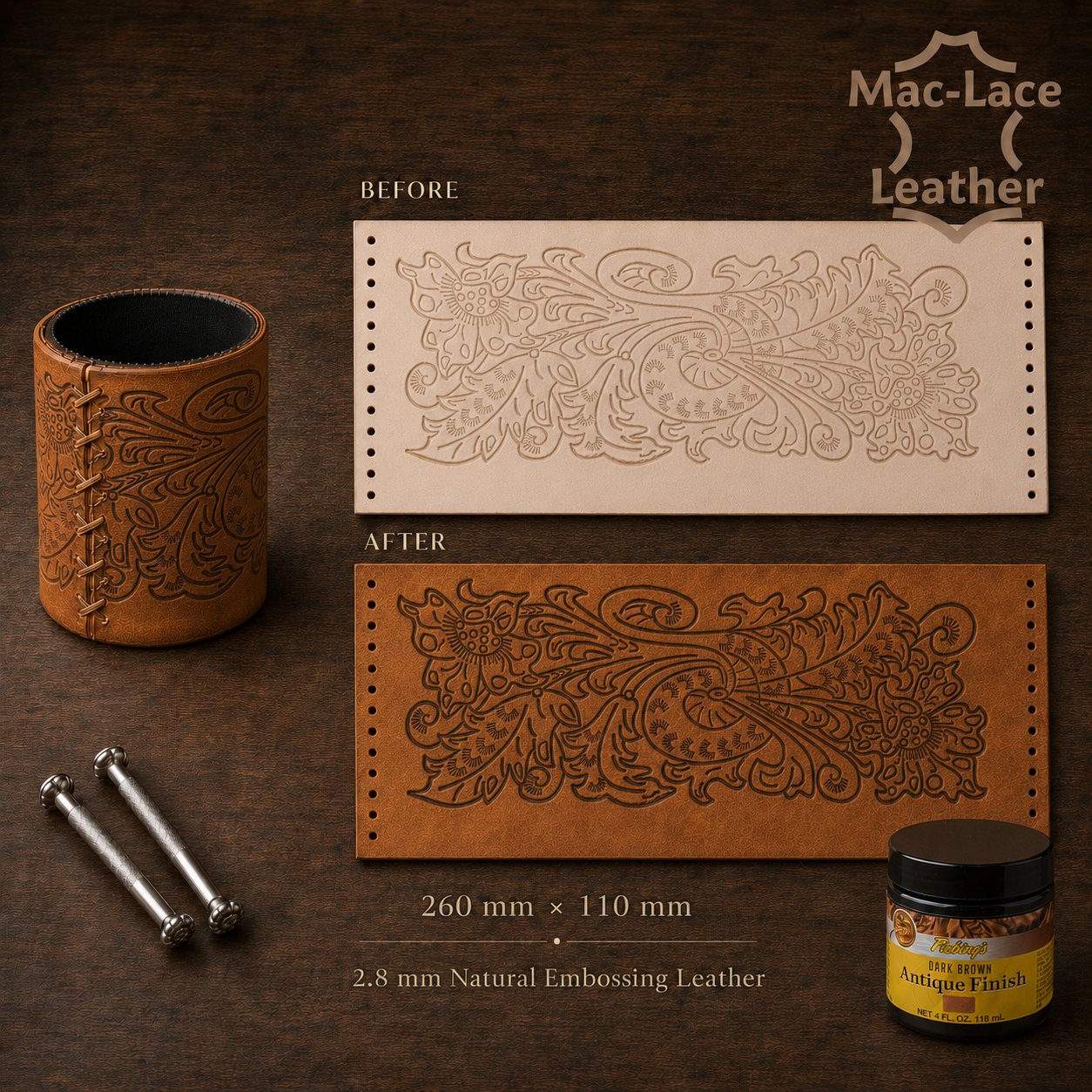 Embossed Stubby Cooler Pre Cut - Floral Design