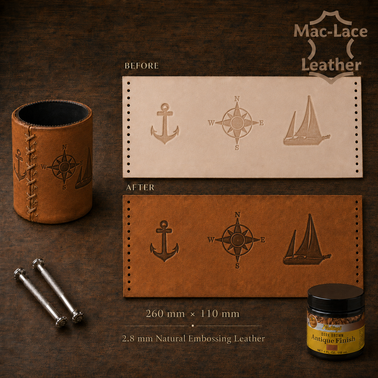 Embossed Stubby Cooler Pre Cut - Nautical