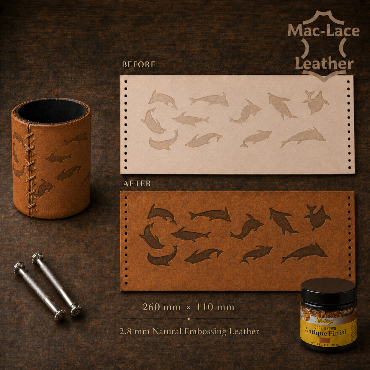 Embossed Stubby Cooler Pre Cut - Dolfins