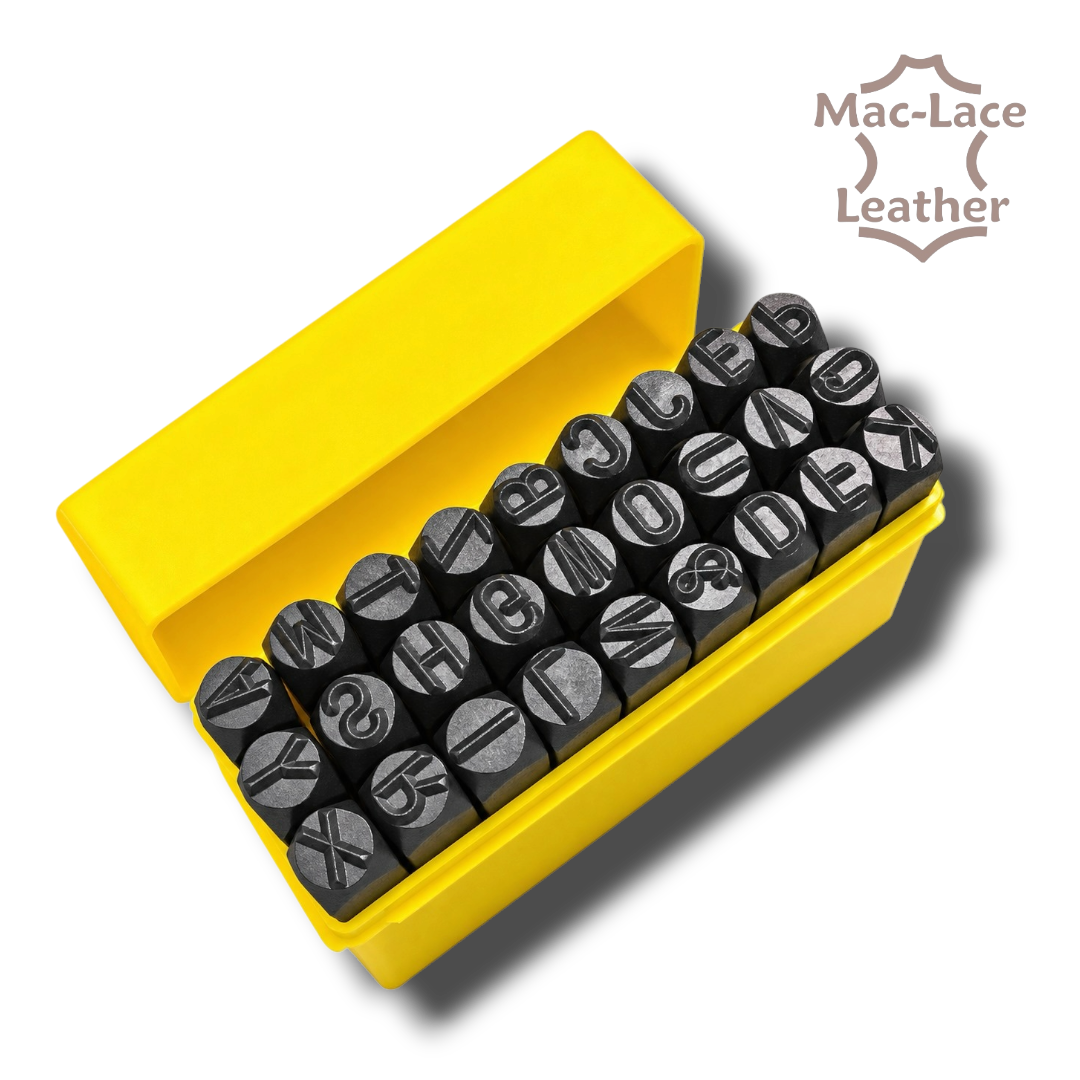 8mm metal punch-style alphabet stamp set for leather personalisation