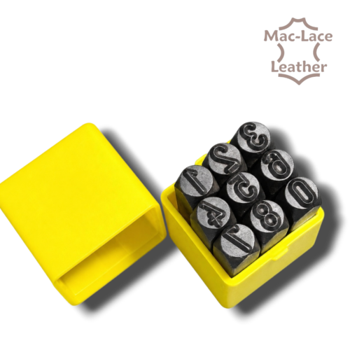 8mm metal punch-style number stamp set for leather