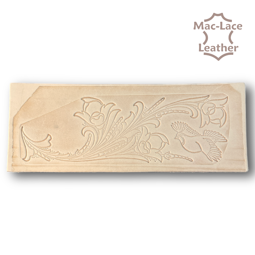 EMBOSSED WALLET BACK Bird-Flower