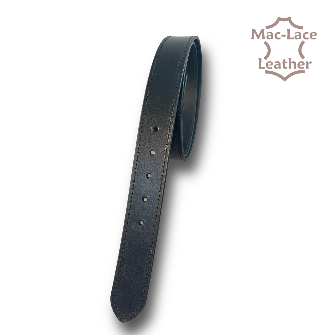 Leather Belt 38mm Black with Black Stitching - Regular