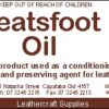 Neatsfoot oil label