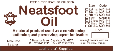 Neatsfoot oil label