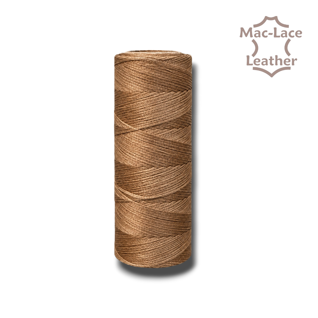 1mm natural waxed poly braid thread on 100m spool for leather hand-stitching