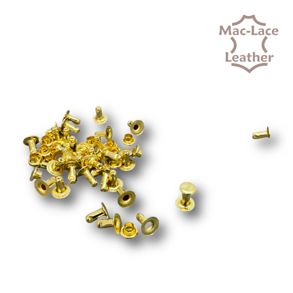 7mm Single-Cap Brass Rivets Pack of 100 | Mac-Lace Leather | Buy Online