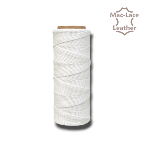 1mm white waxed polyester braid thread on 100m spool for leather hand stitching