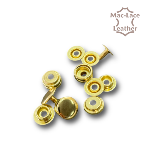 Brass Long Press Studs Pack of 10