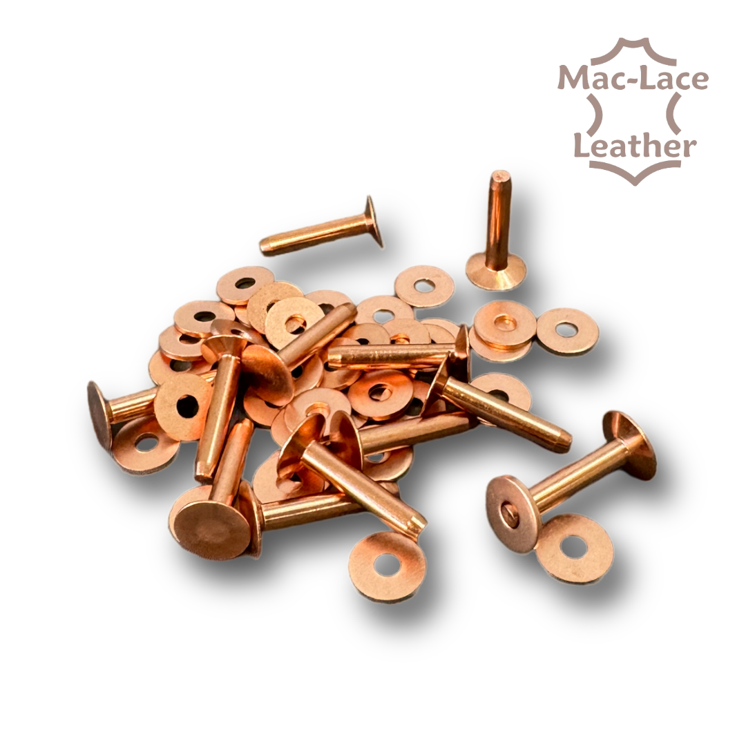 Copper Rivets 6G 25mm Pack of 100 MacLace Leather Buy Online