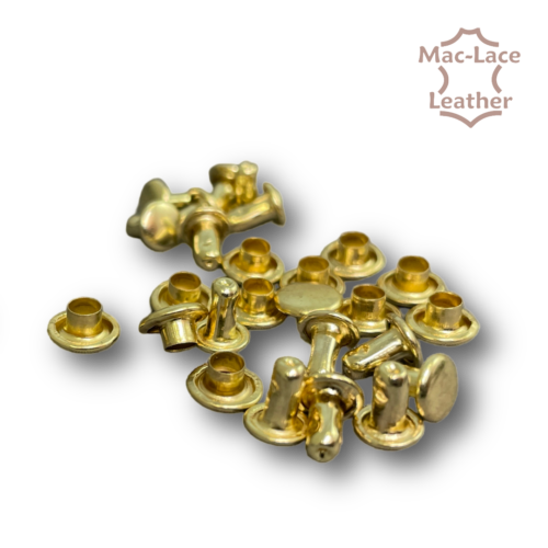 Double Cap Rivet 5mm Brass Pack of 100