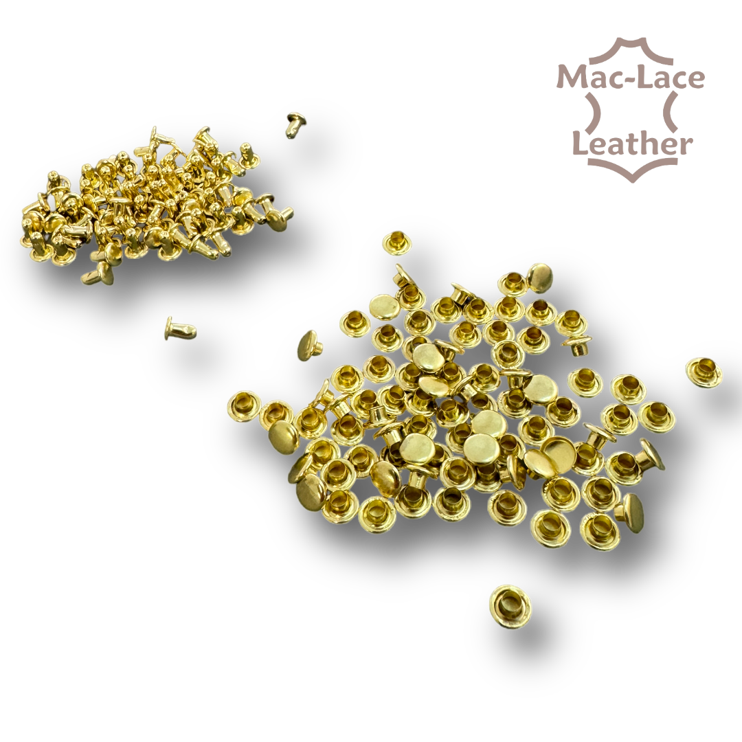Double-Cap Rivet 5mm Brass Pack of 2000