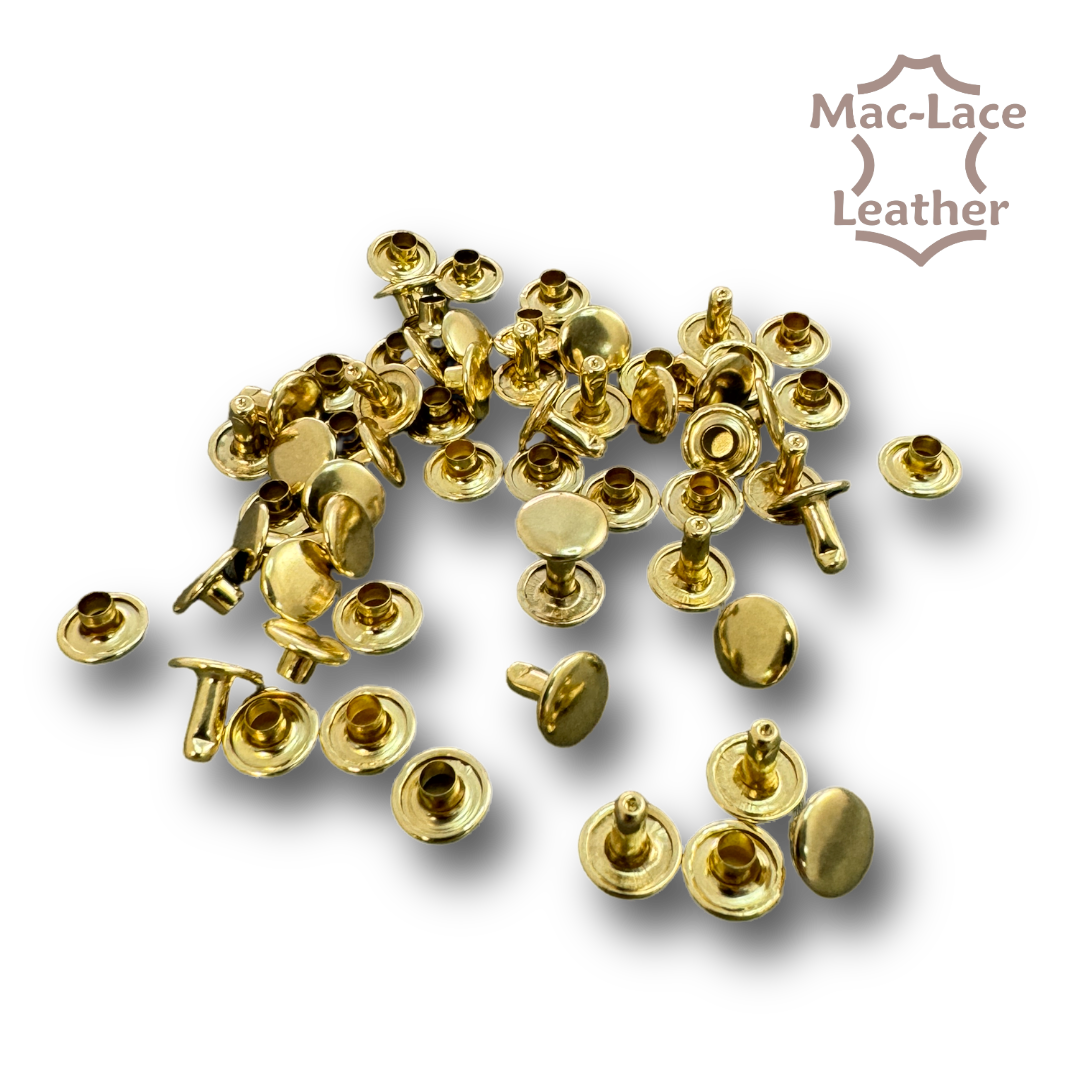 Double Cap Rivet 8mm Brass Pack of 100