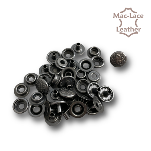 Regular Celtic Press-Studs Black Antique Pack of 10