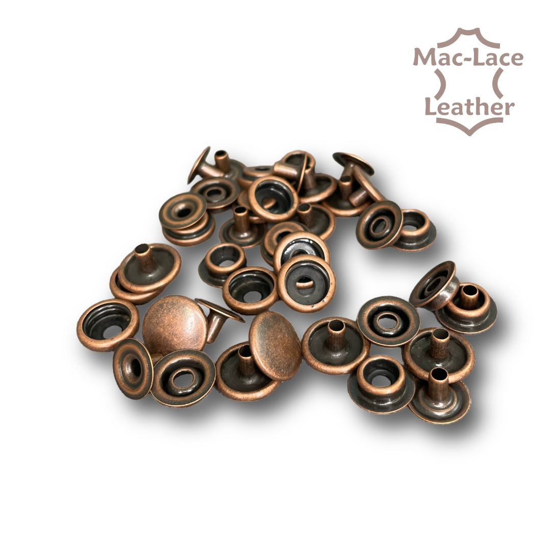 Regular Press Studs Antique Pack of 10 MacLace Leather Buy Online