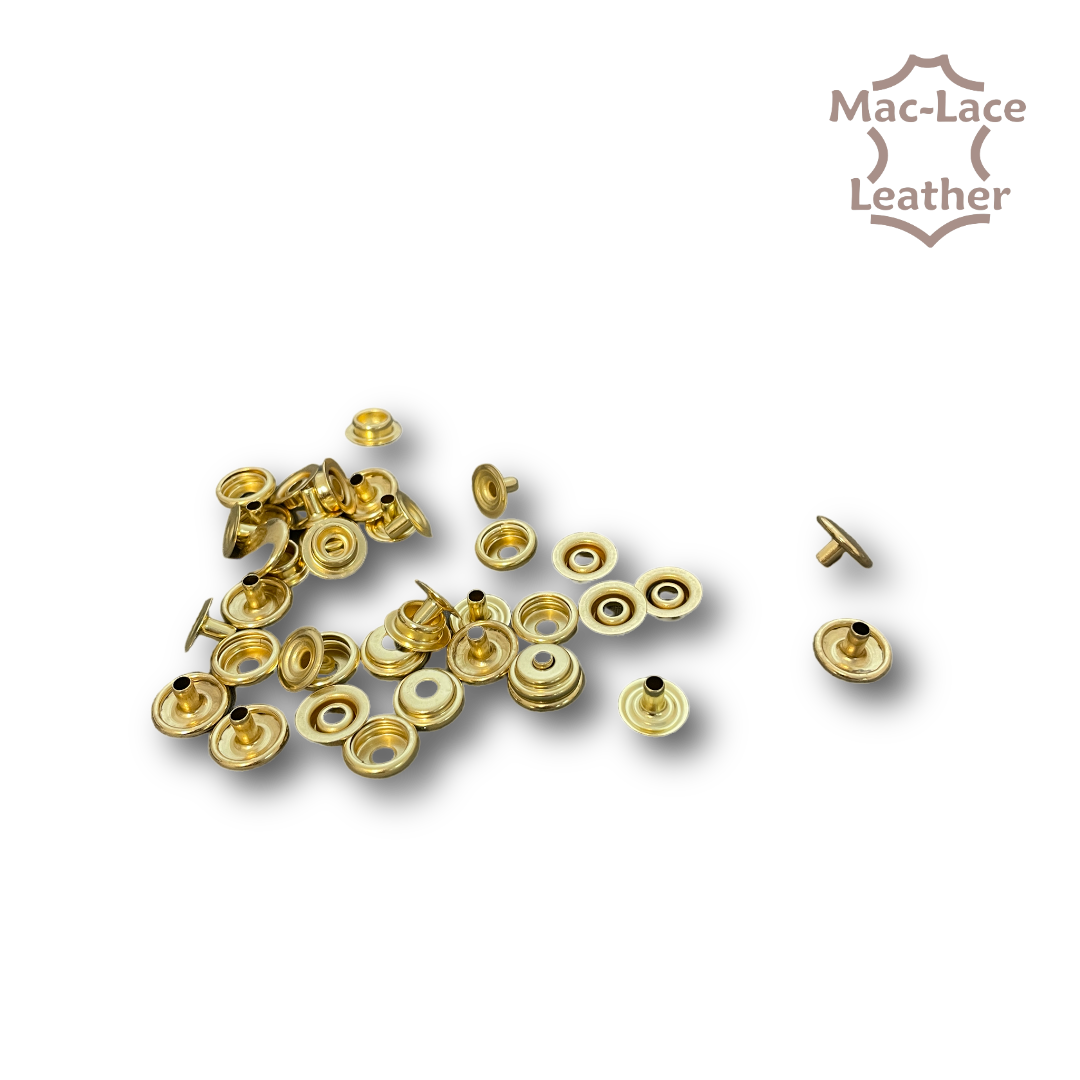 Regular Press Studs Brass Pack of 100 MacLace Leather Buy Online