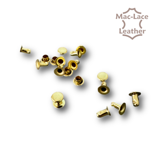 Single-Cap Rivets 5mm Brass Pack of 100