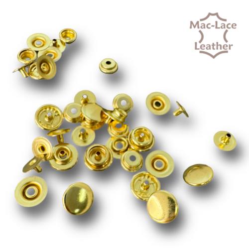 Small Press Studs Brass Pack of 10