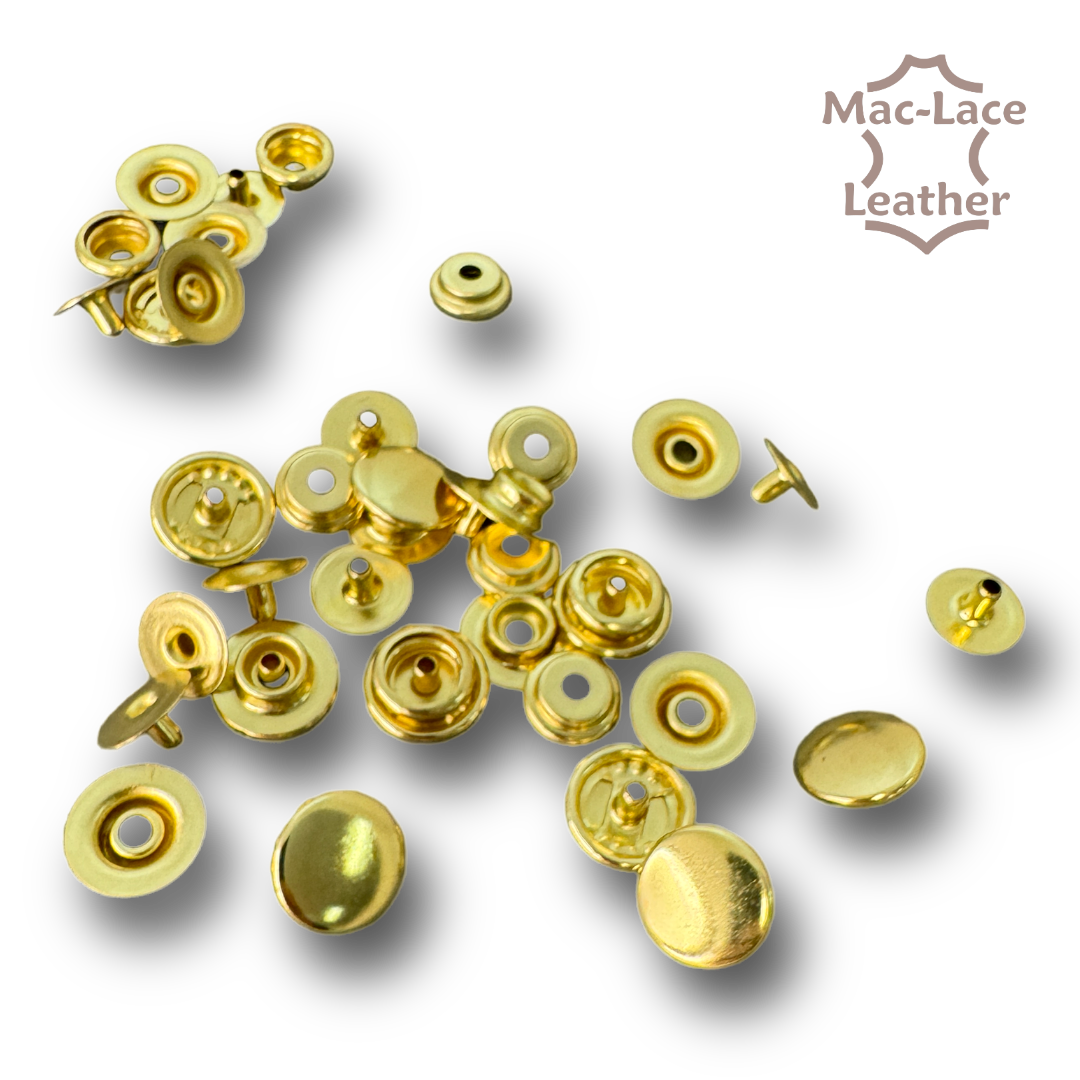 Small Press Studs Brass Pack of 10 MacLace Leather Buy Online