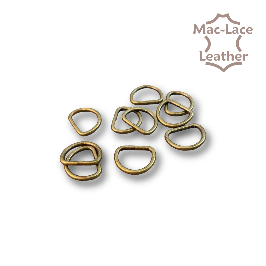 16mm non-welded Antique D-Rings Pack of 10