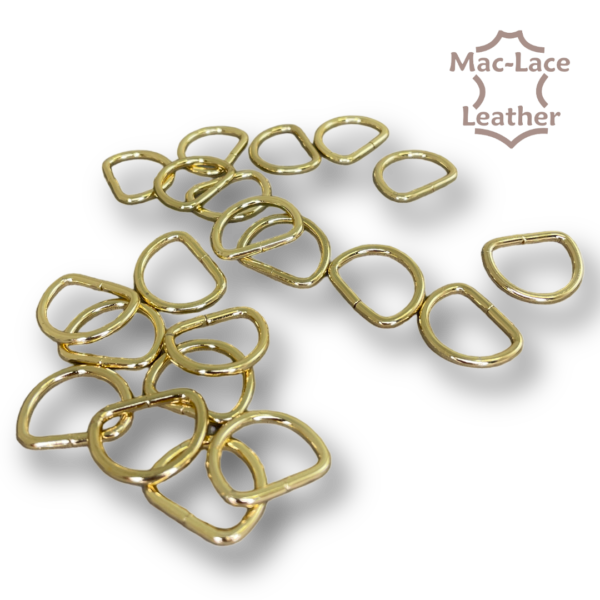 16mm non-welded Gold D-Rings Pack of 100