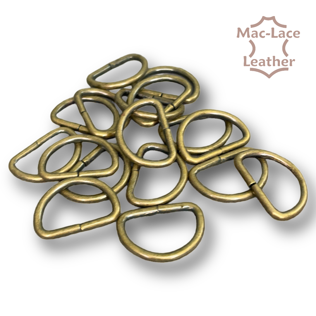 20mm non-welded 20 Antique D-Rings Pack of 100
