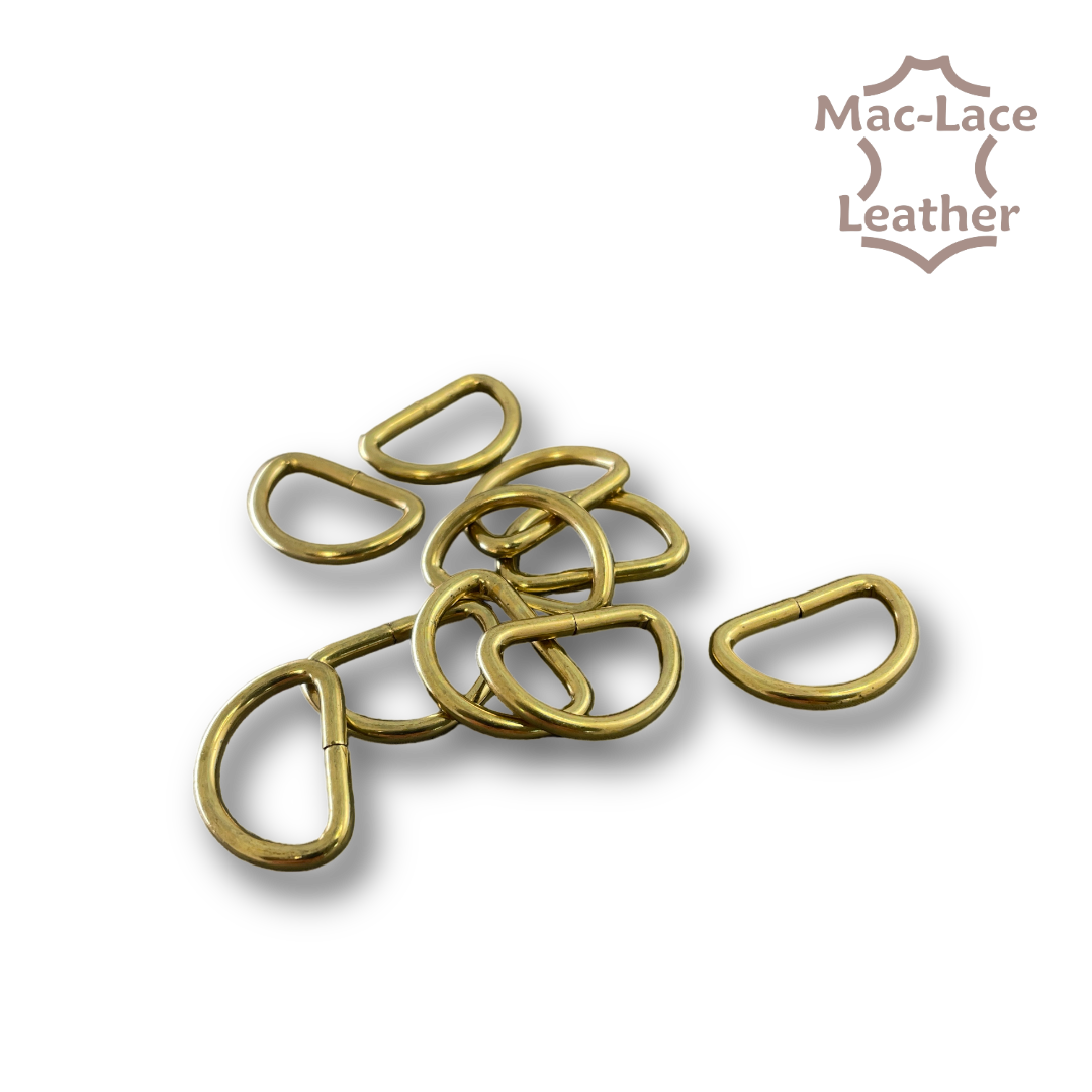 20mm non-welded Gold D-Rings Pack of 10