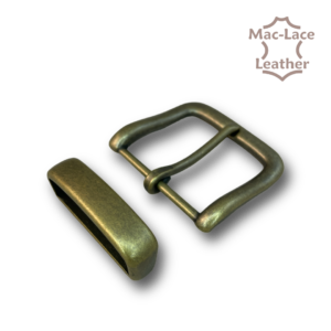 38mm Buckle & Keeper - Antique Brass