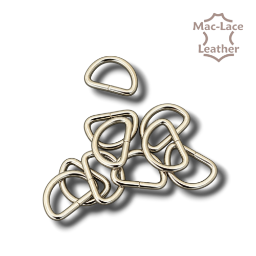 20mm non-welded nickel-plated steel D-ring for bag straps and leathercraft