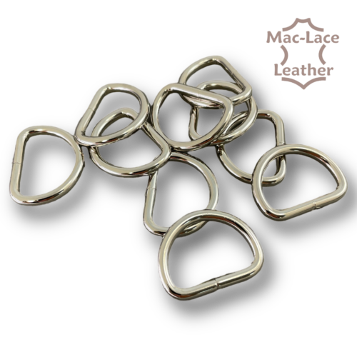 Non-Welded 25mm Nickel D-Rings Pack of 10