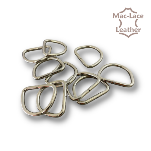 Non-Welded 32mm Nickel D-Rings Pack of 10