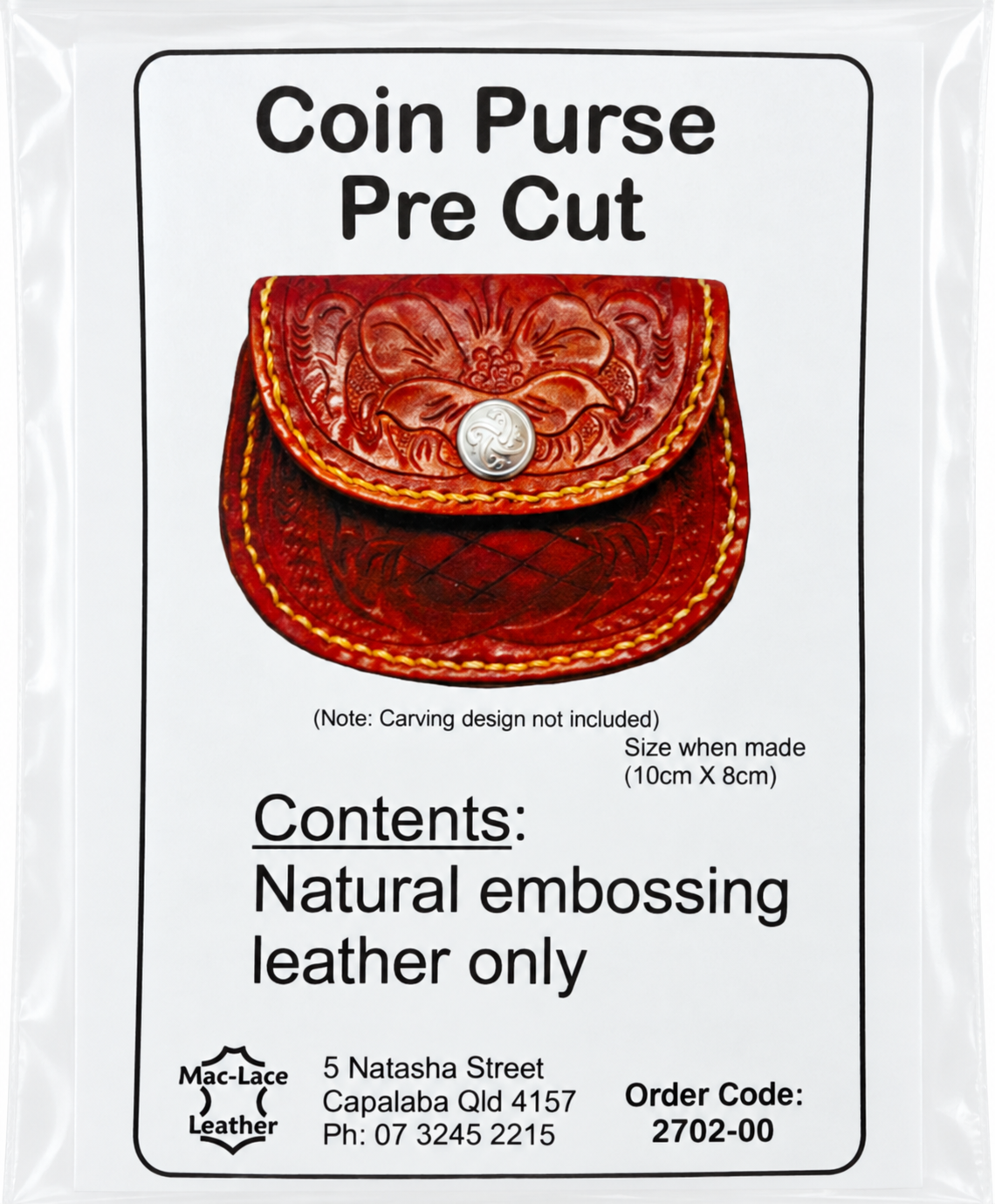 leather pre-cuts, coin purse pre-cut, leather coin purse, natural leather, embossing leather, leathercraft projects, beginner leathercraft, leather purse making