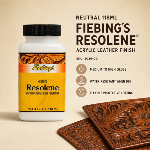 Neutral 118ml Fiebing’s Resolene® water-resistant acrylic leather finish.