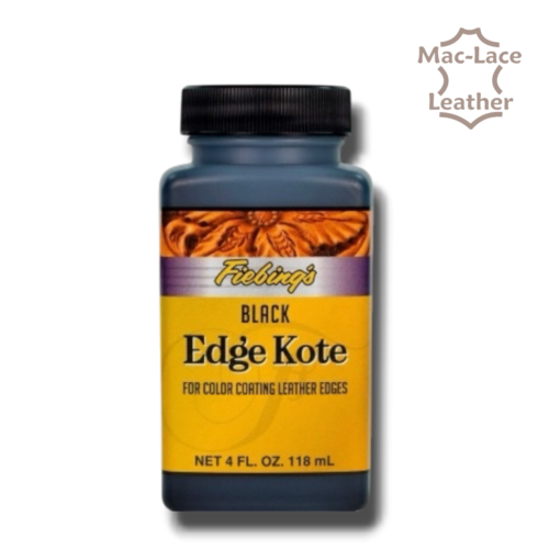 118ml Black Fiebing’s Edge Kote® flexible semi-gloss leather edge finish.