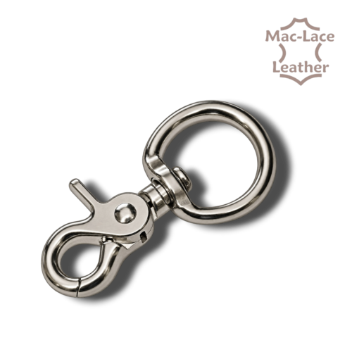 25mm swivel snap trigger with round eye and nickel finish