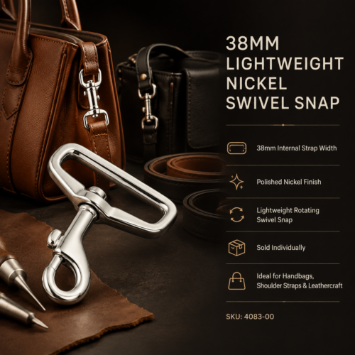38mm lightweight nickel swivel snap for handbag straps and general leathercraft projects.