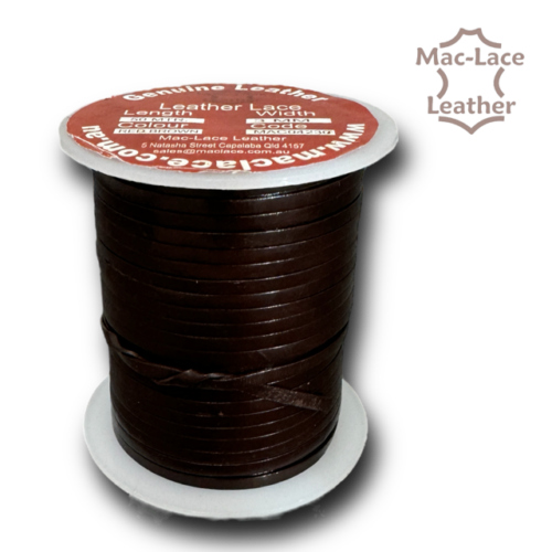 Leather Dark-Brown Lace 50m x 3mm