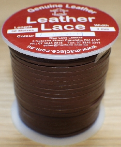Leather D/Brown Lace 50m x 3mm