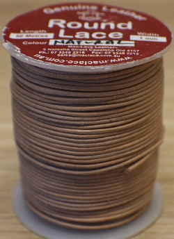 Round Natural Leather Lace 1mm x 50m