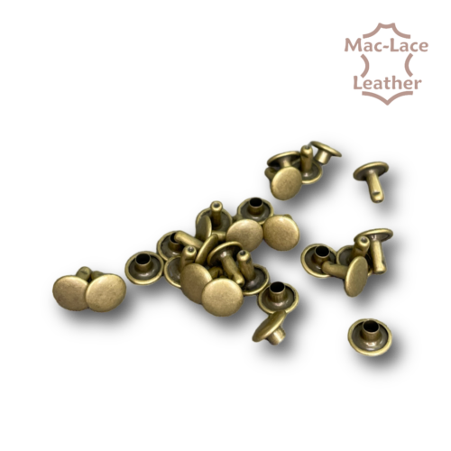8mm Double-Cap Rivet Antique-Brass Pack of 100