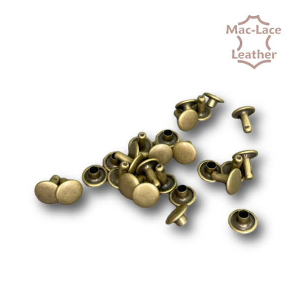 8mm Double-Cap Rivet Antique-Brass Pack of 100