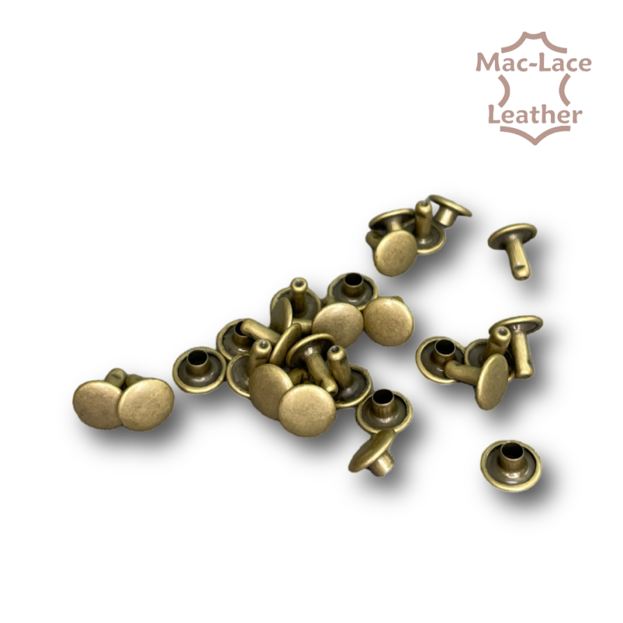 Solid Brass Double Cap Rivets | Mac-Lace Leather | Buy Online
