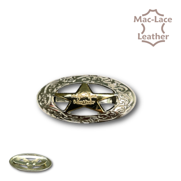 Concho Oval with Star Nickel & Gold