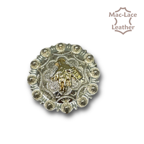 Concho Round Barrel-Rider 25mm Nickel & Brass