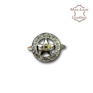 Concho Round with Star Nickel & Gold