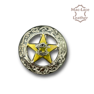 Concho Round with Star Nickel & Gold