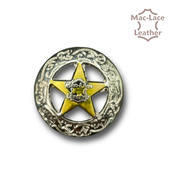 Concho Round with Star Nickel & Gold